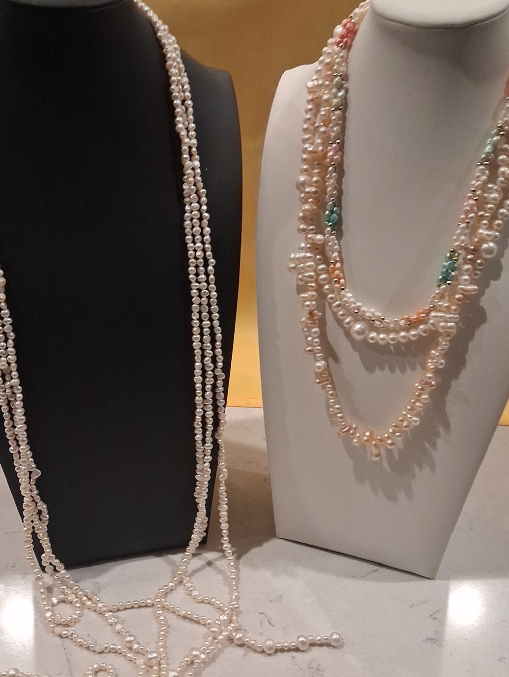 3 45" Lariat Freshwater Genuine Pearl Necklaces and Tgree Other Pearl Necklacesp